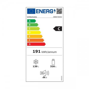 LG Ψυγειοκαταψύκτης 465lt Total NoFrost Υ203xΠ69.7xΒ70.4εκ. Μαύρος GBBW726CEV